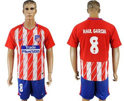 Atletico Madrid #8 Raul Garcia Home Soccer Club Jersey