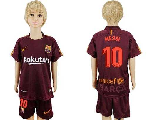 Barcelona #10 Messi Sec Away Kid Soccer Club Jersey