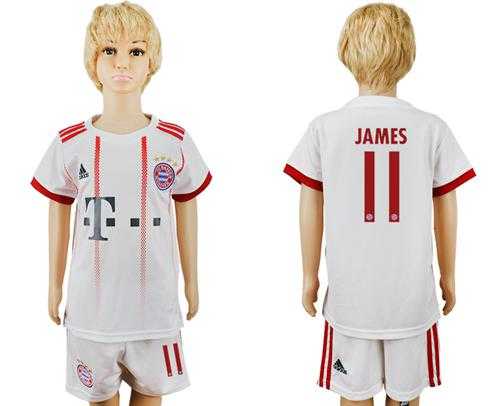 Bayern Munchen #11 James SEC Away Kid Soccer Club Jersey