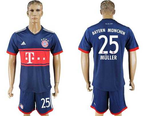 Bayern Munchen #25 Muller Away Soccer Club Jersey