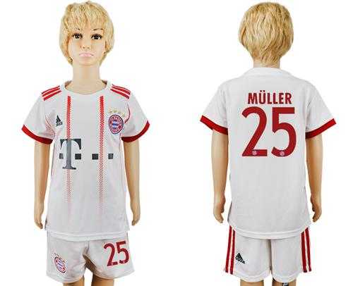 Bayern Munchen #25 Muller SEC Away Kid Soccer Club Jersey