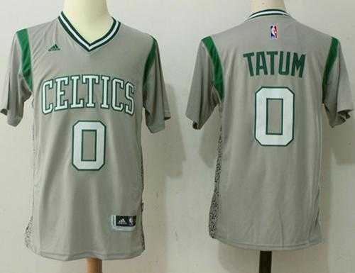 Boston Celtics #0 Jayson Tatum Gray Pride Stitched NBA Jersey