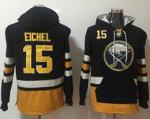 Buffalo Sabres #15 Jack Eichel Navy Blue Name & Number Pullover NHL Hoodie