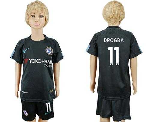 Chelsea #11 Drogba Sec Away Kid Soccer Club Jersey