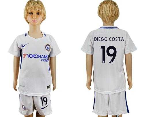 Chelsea #19 Diego Costa Away Kid Soccer Club Jersey