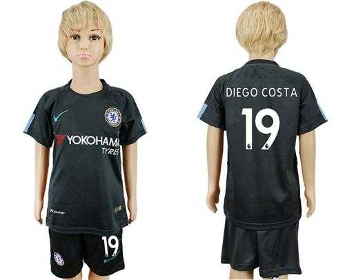 Chelsea #19 Diego Costa Sec Away Kid Soccer Club Jersey