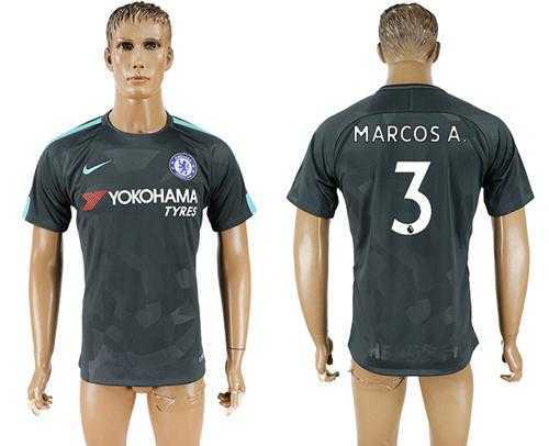 Chelsea #3 Marcos A. Black Soccer Club Jersey