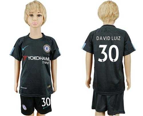 Chelsea #30 David Luiz Sec Away Kid Soccer Club Jersey
