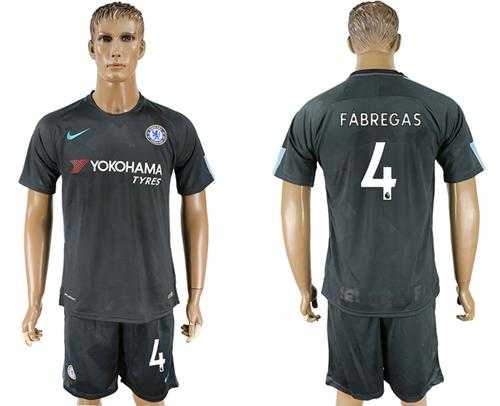 Chelsea #4 Fabregas Black Soccer Club Jersey