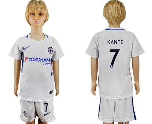 Chelsea #7 Kante Away Kid Soccer Club Jersey
