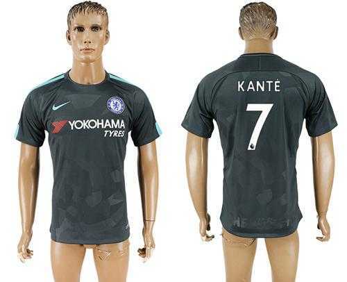 Chelsea #7 Kante Black Soccer Club Jersey