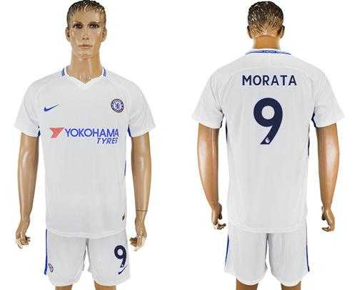 Chelsea #9 Morata Away Soccer Club Jersey