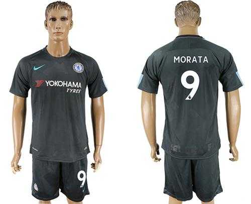 Chelsea #9 Morata Black Soccer Club Jersey