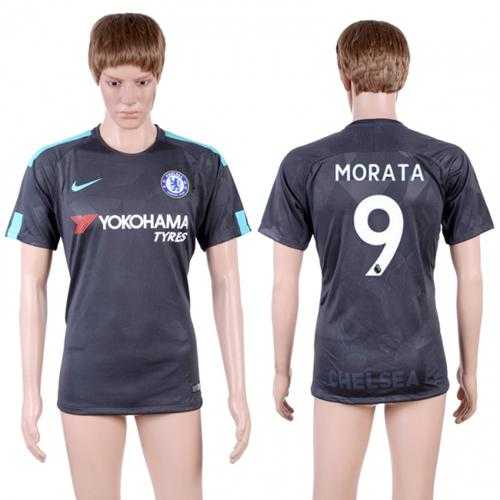 Chelsea #9 Morata Black Soccer Club Jersey
