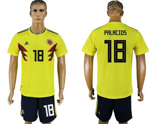 Colombia #18 Palacios Home Soccer Country Jersey
