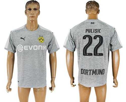 Dortmund #22 Pulisic Grey Soccer Club Jersey