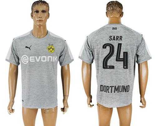 Dortmund #24 Sarr Grey Soccer Club Jersey