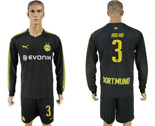 Dortmund #3 Joo Ho Away Long Sleeves Soccer Club Jersey