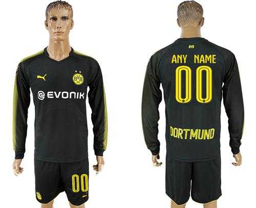 Dortmund Personalized Away Long Sleeves Soccer Club Jersey