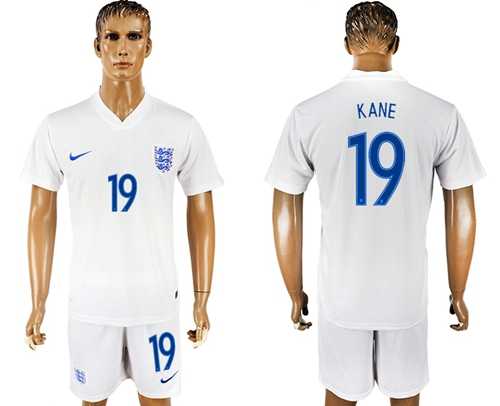 England #19 Kane Home Soccer Country Jersey