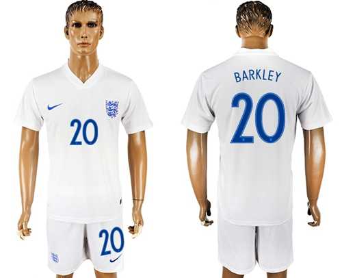 England #20 Barkley Home Soccer Country Jersey
