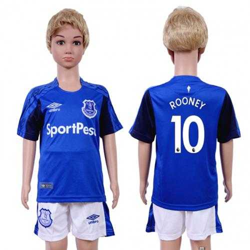 Everton #10 Rooney Home Kid Soccer Club Jersey