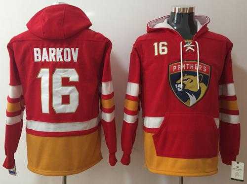 Florida Panthers #16 Aleksander Barkov Red Name & Number Pullover NHL Hoodie
