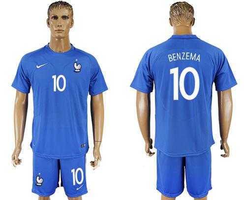 France #10 Benzema Home Soccer Country Jersey
