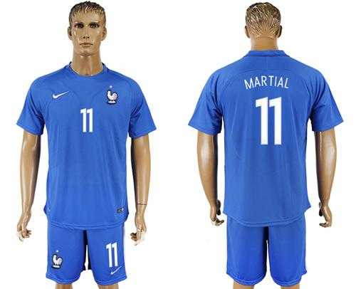 France #11 Martial Home Soccer Country Jersey