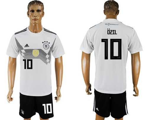 Germany #10 Ozil White Home Soccer Country Jersey