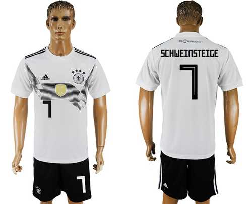 Germany #7 Schweinsteige White Home Soccer Country Jersey