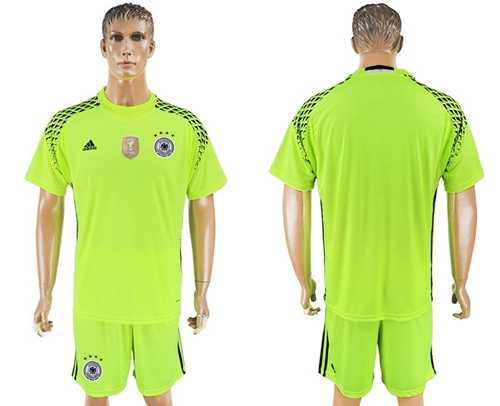 Germany Blank Shiny Green Goalkeeper Soccer Country Jersey