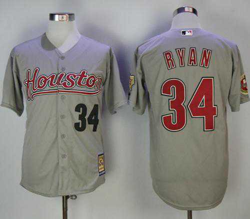 Houston Astros #34 Nolan Ryan Grey 2006 Turn Back The Clock Stitched MLB