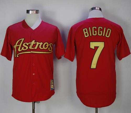 Houston Astros #7 Craig Biggio Red 2002-2012 Turn Back The Clock Stitched MLB