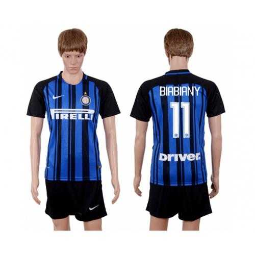 Inter Milan #11 Biabiany Home Soccer Club Jersey