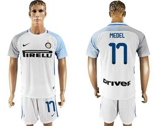 Inter Milan #17 Medel White Away Soccer Club Jersey
