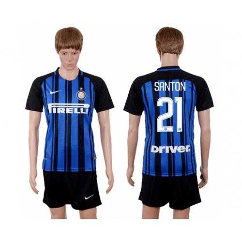 Inter Milan #21 Santon Home Soccer Club Jersey