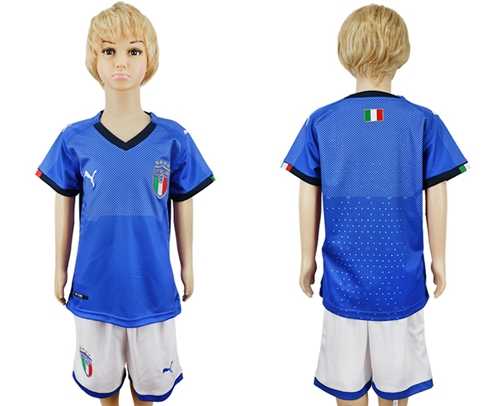 Italy Blank Home Kid Soccer Country Jersey