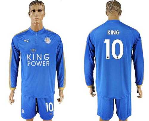 Leicester City #10 King Home Long Sleeves Soccer Country Jersey