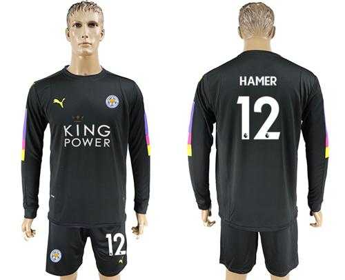 Leicester City #12 Hamer Black Goalkeeper Long Sleeves Soccer Country Jersey