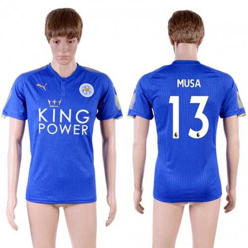 Leicester City #13 Musa Home Soccer Country Jersey