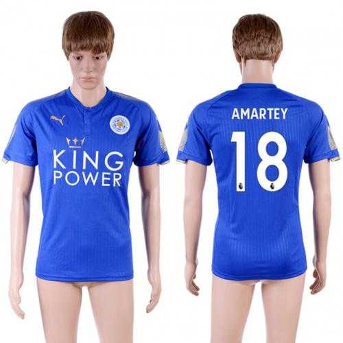 Leicester City #18 Amartey Home Soccer Country Jersey