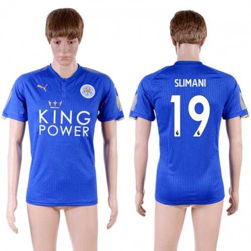 Leicester City #19 Slimani Home Soccer Country Jersey