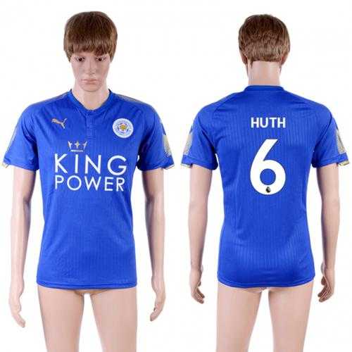 Leicester City #6 Huth Home Soccer Country Jersey