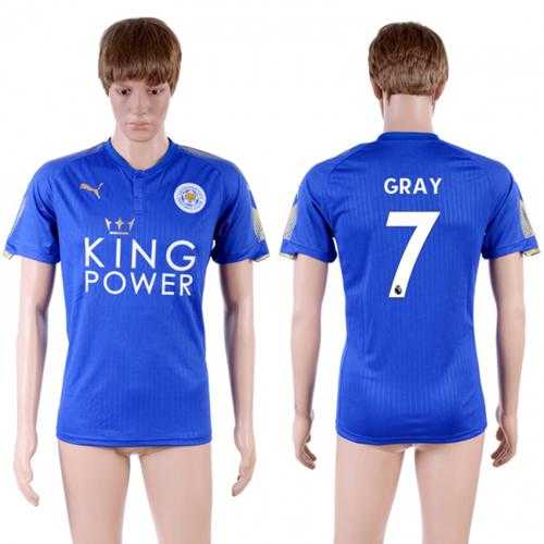 Leicester City #7 Gray Home Soccer Country Jersey