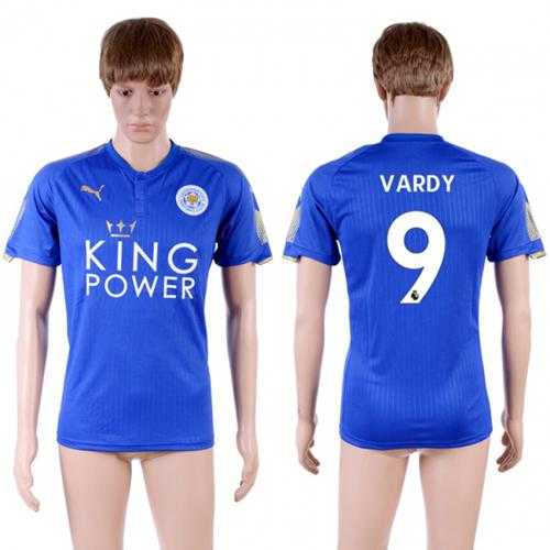 Leicester City #9 Vardy Home Soccer Country Jersey