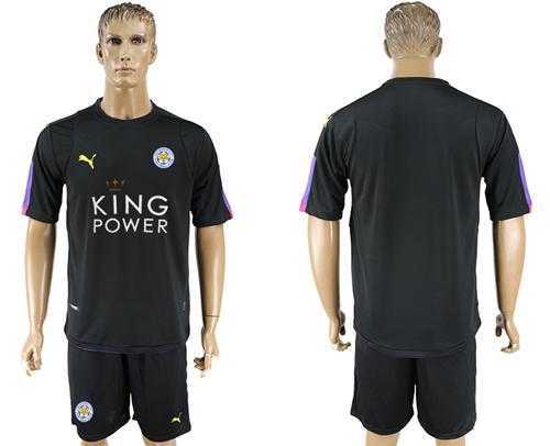 Leicester City Blank Black Goalkeeper Soccer Club Jersey