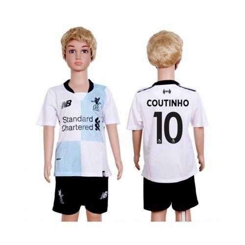 Liverpool #10 Coutinho Away Kid Soccer Club Jersey
