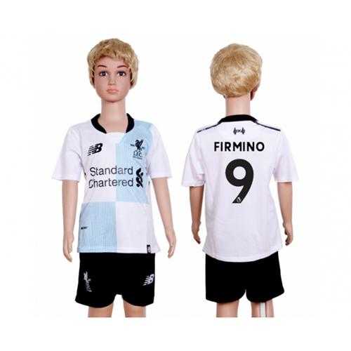 Liverpool #9 Firmino Away Kid Soccer Club Jersey