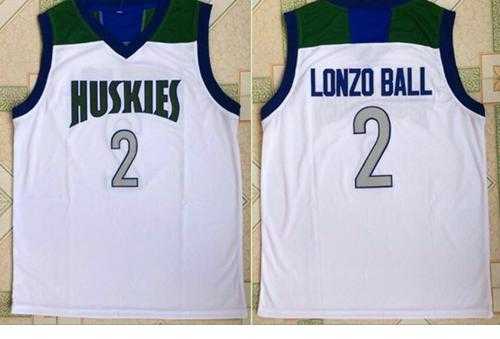 Los Angeles Lakers #2 Lonzo Ball White Chino Hills Huskies High School Stitched NBA Jersey